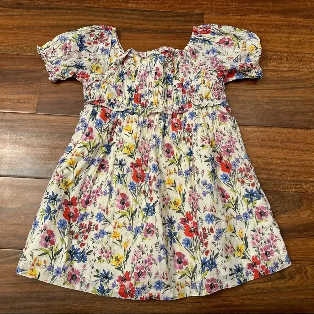 Baby Gap white/cream floral wildflower short sleeve dress NWT